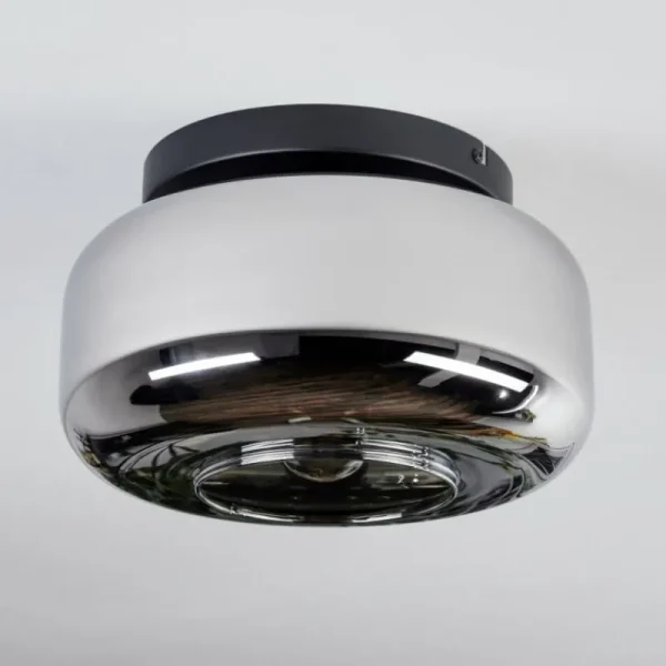 hofstein Boza Plafonnier, Boule lumineuse Chrome, Fumé, 1 lumière* Lampes Modernes