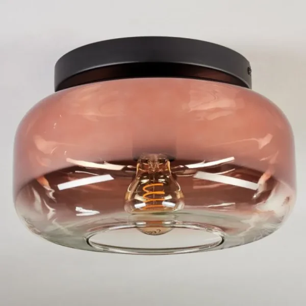 hofstein Boza Plafonnier, Boule lumineuse Clair, Cuivré, 1 lumière* Lampes En Verre