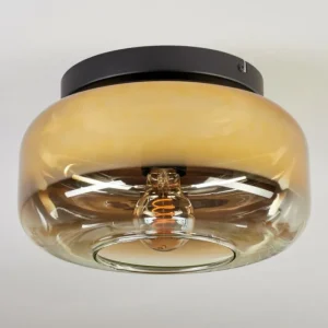 hofstein Boza Plafonnier, Boule lumineuse Or, Clair, 1 lumière* Lampes En Verre