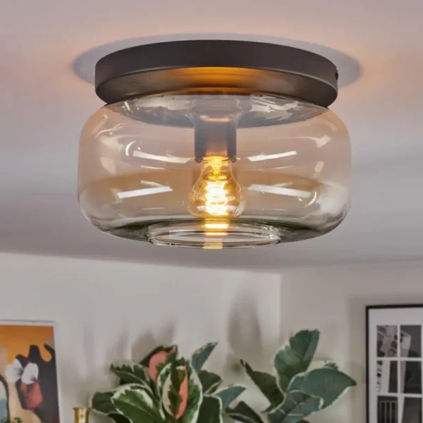 hofstein Boza Plafonnier, Boule lumineuse Ambre, Clair, 1 lumière* Lampes En Verre