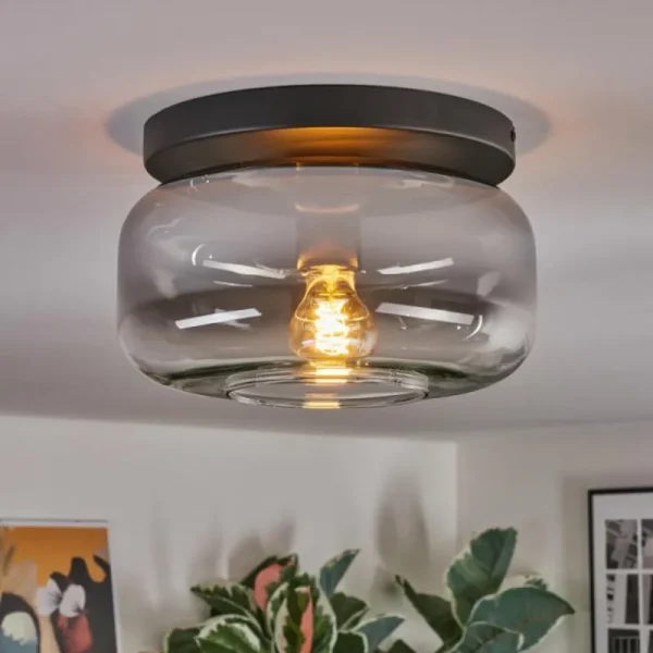 hofstein Boza Plafonnier, Boule lumineuse Clair, Fumé, 1 lumière* Lampes Modernes