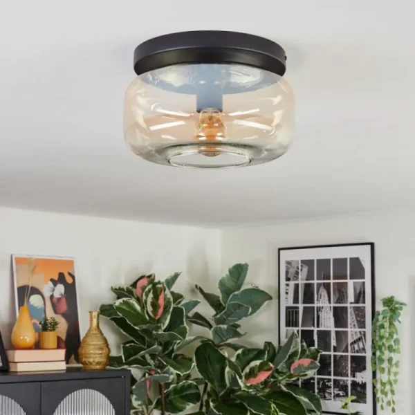 hofstein Boza Plafonnier, Boule lumineuse Ambre, Clair, 1 lumière* Lampes En Verre