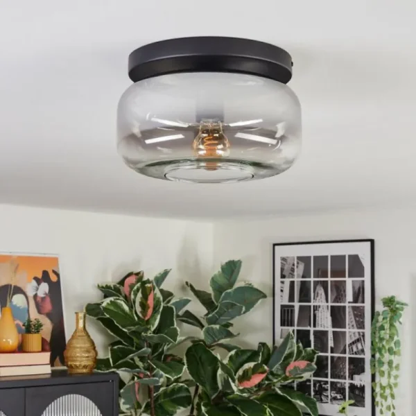 hofstein Boza Plafonnier, Boule lumineuse Clair, Fumé, 1 lumière* Lampes Modernes