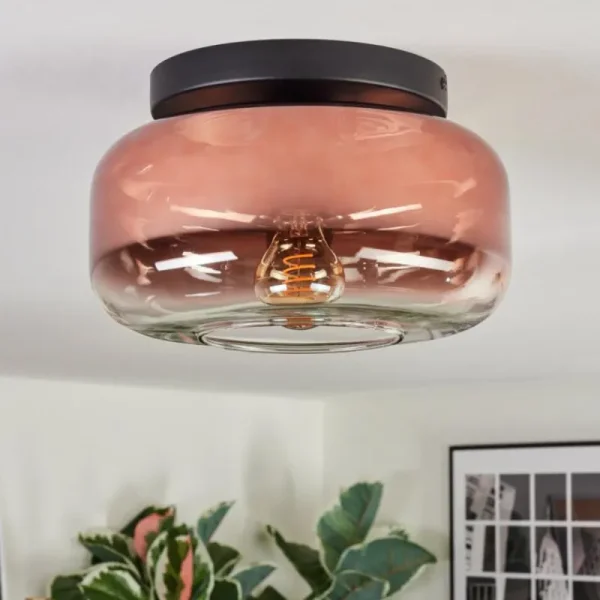 hofstein Boza Plafonnier, Boule lumineuse Clair, Cuivré, 1 lumière* Lampes En Verre
