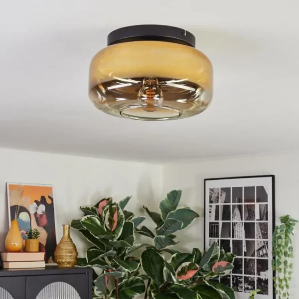 hofstein Boza Plafonnier, Boule lumineuse Or, Clair, 1 lumière* Lampes En Verre