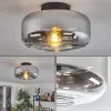 hofstein Boza Plafonnier Chrome, Clair, Fumé, 1 lumière* Lampes Modernes