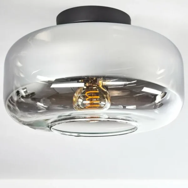 hofstein Boza Plafonnier Chrome, Clair, Fumé, 1 lumière* Lampes Modernes