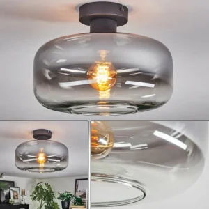 hofstein Boza Plafonnier Clair, Fumé, 1 lumière* Lampes Modernes