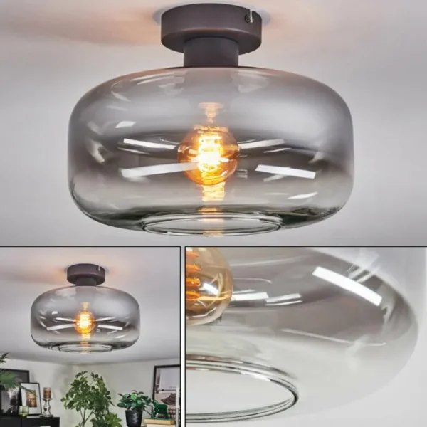 hofstein Boza Plafonnier Clair, Fumé, 1 lumière* Lampes Modernes