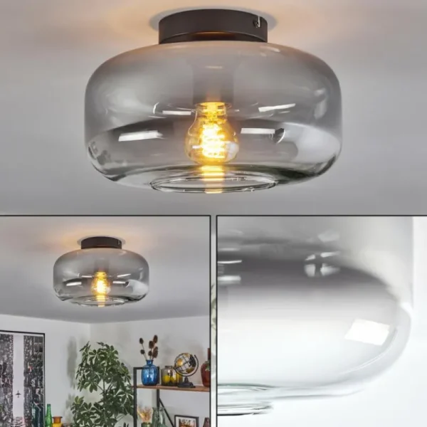 hofstein Boza Plafonnier Clair, Fumé, 1 lumière* Lampes Modernes