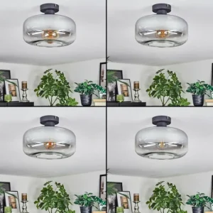 hofstein Boza Plafonnier Clair, Fumé, 1 lumière* Lampes Modernes