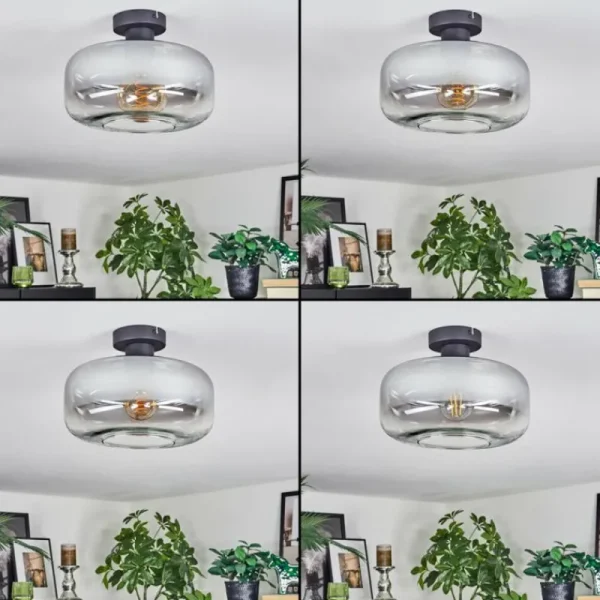 hofstein Boza Plafonnier Clair, Fumé, 1 lumière* Lampes Modernes