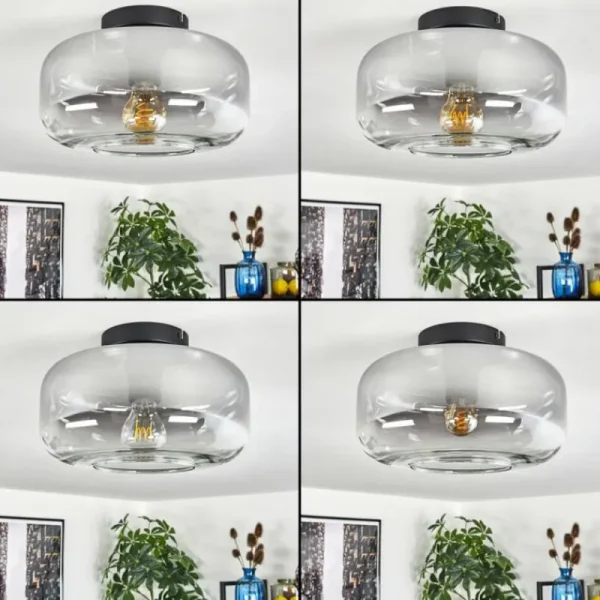 hofstein Boza Plafonnier Clair, Fumé, 1 lumière* Lampes Modernes