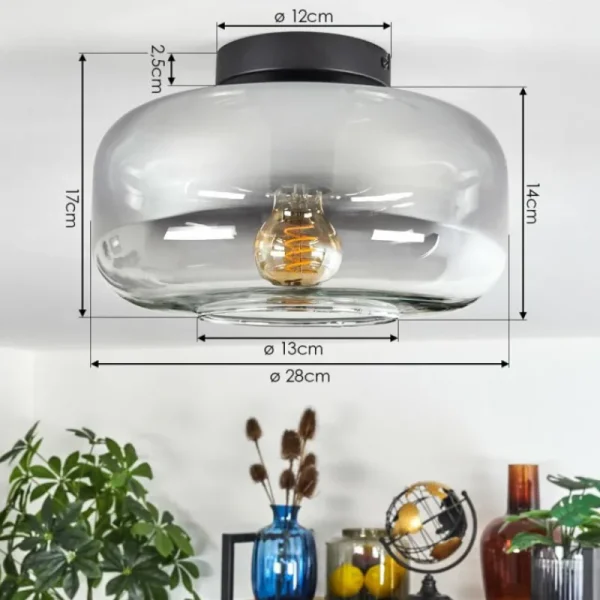 hofstein Boza Plafonnier Clair, Fumé, 1 lumière* Lampes Modernes
