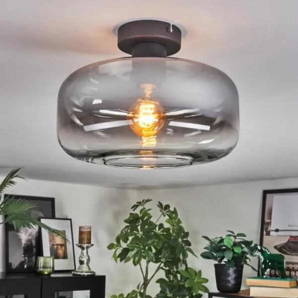 hofstein Boza Plafonnier Clair, Fumé, 1 lumière* Lampes Modernes