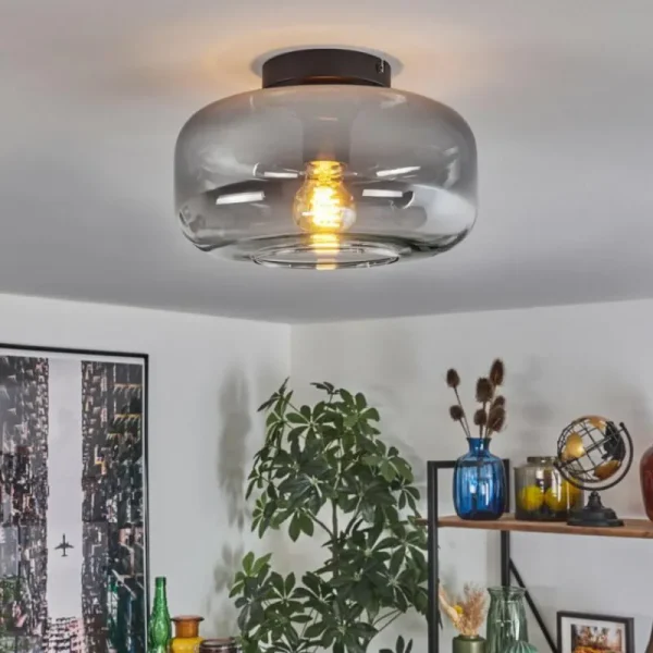 hofstein Boza Plafonnier Clair, Fumé, 1 lumière* Lampes Modernes