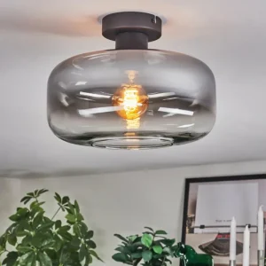 hofstein Boza Plafonnier Clair, Fumé, 1 lumière* Lampes Modernes
