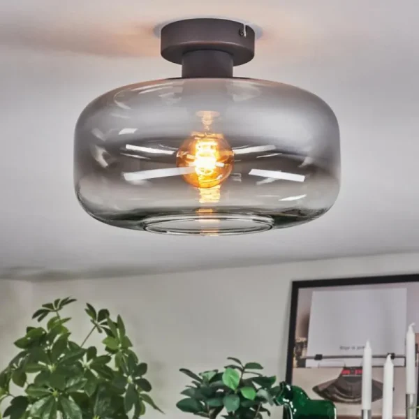 hofstein Boza Plafonnier Clair, Fumé, 1 lumière* Lampes Modernes