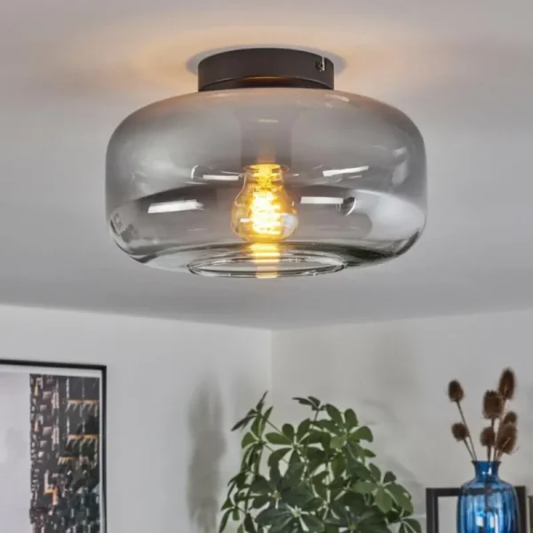 hofstein Boza Plafonnier Clair, Fumé, 1 lumière* Lampes Modernes