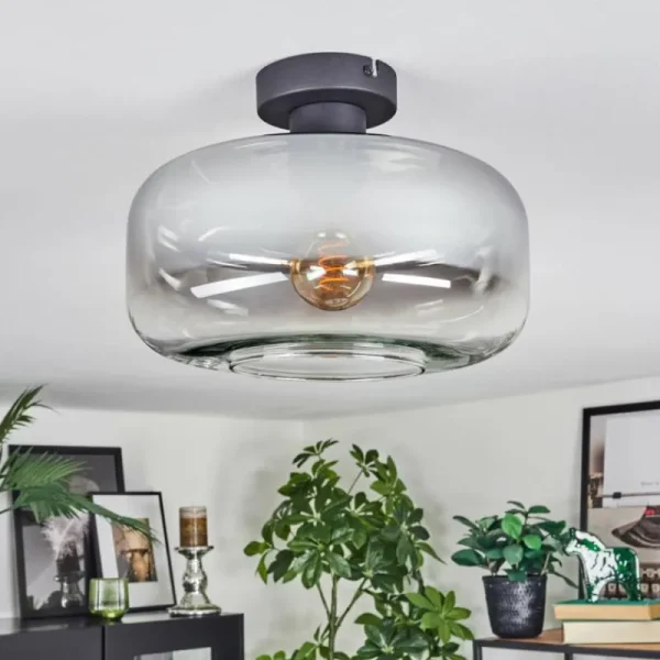 hofstein Boza Plafonnier Clair, Fumé, 1 lumière* Lampes Modernes