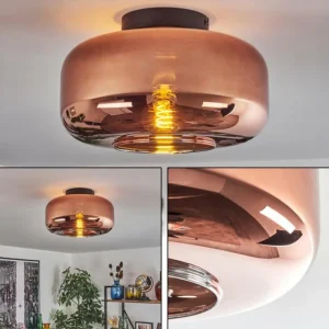 hofstein Boza Plafonnier Cuivré, 1 lumière* Lampes En Verre