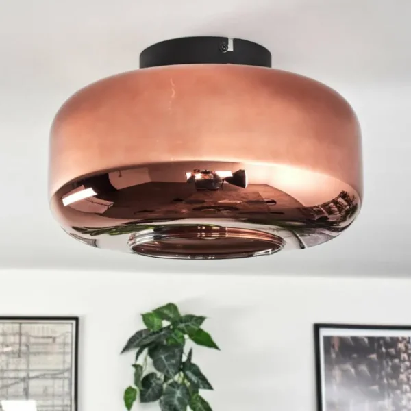 hofstein Boza Plafonnier Cuivré, 1 lumière* Lampes En Verre