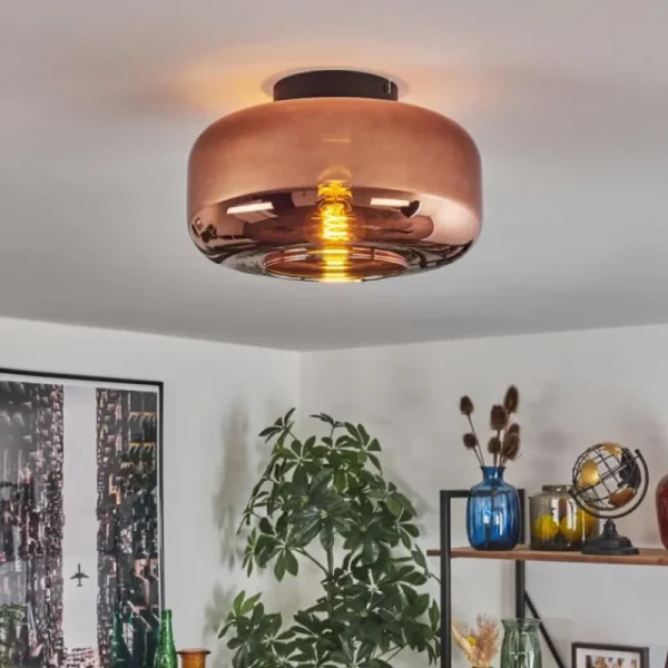hofstein Boza Plafonnier Cuivré, 1 lumière* Lampes En Verre