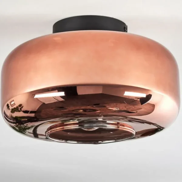 hofstein Boza Plafonnier Cuivré, 1 lumière* Lampes En Verre