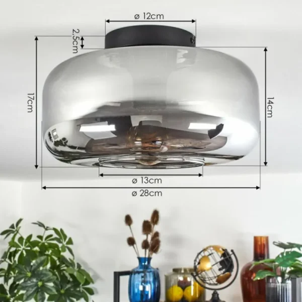 hofstein Boza Plafonnier Fumé, 1 lumière* Lampes Modernes