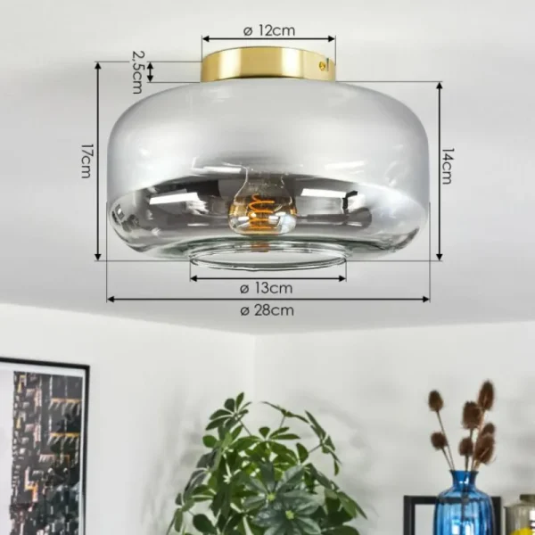 hofstein Boza Plafonnier Laiton, 1 lumière* Lampes Modernes