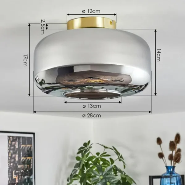hofstein Boza Plafonnier Laiton, 1 lumière* Lampes Modernes