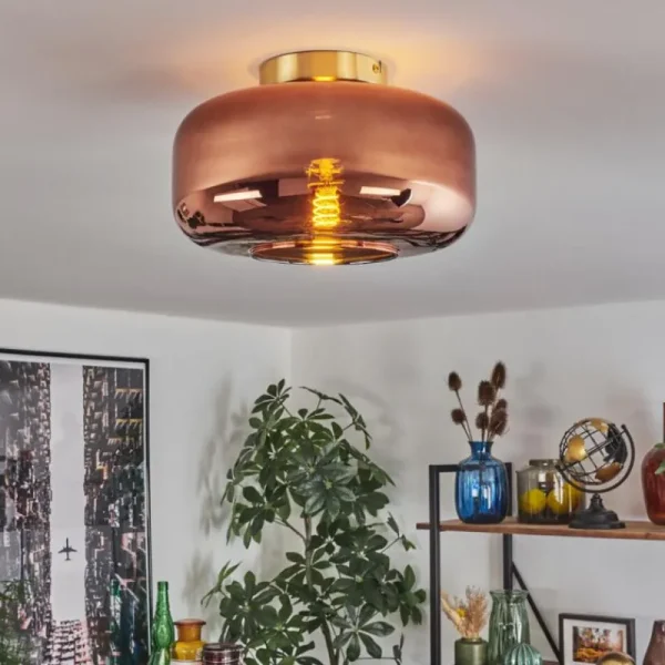 hofstein Boza Plafonnier Laiton, 1 lumière* Lampes En Verre