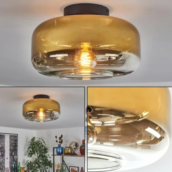 hofstein Boza Plafonnier Or, Clair, 1 lumière* Lampes En Verre
