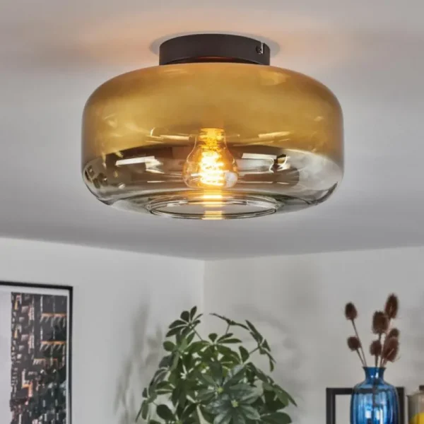 hofstein Boza Plafonnier Or, Clair, 1 lumière* Lampes En Verre