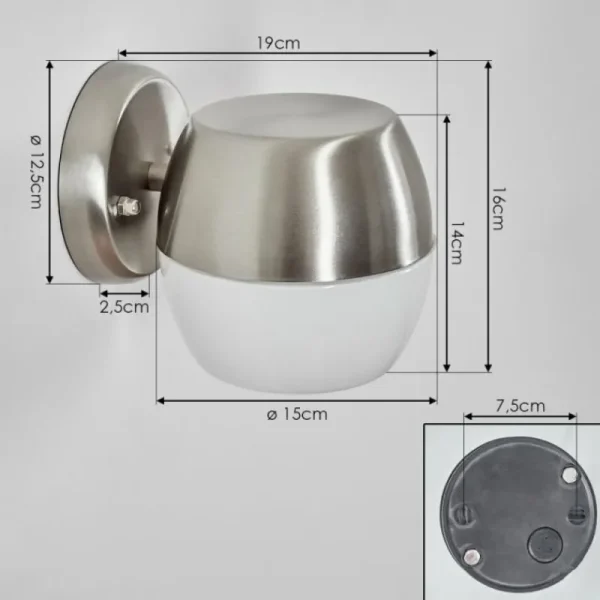 hofstein Bramdrupdam Lampe murale d´extérieur, Applique murale Nickel mat, 1 lumière* Lampes Modernes