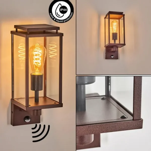 hofstein Cadafaes Lampe murale d´extérieur Rouille, 1 lumière, Détecteur de mouvement* Lampes Modernes