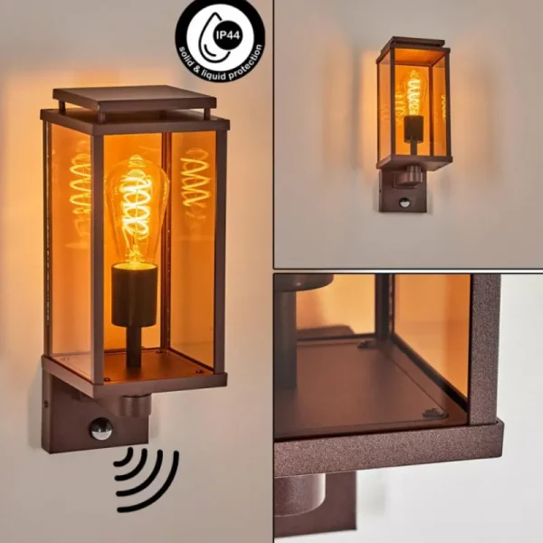 hofstein Cadafaes Lampe murale d´extérieur Rouille, 1 lumière, Détecteur de mouvement* Lampes Modernes