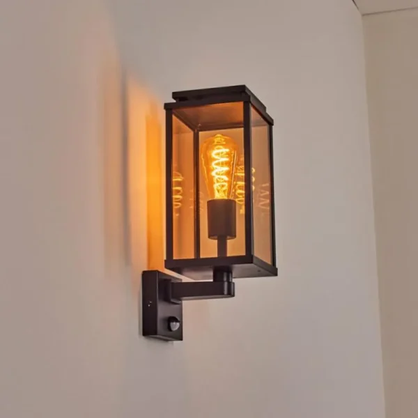 hofstein Cadafaes Lampe murale d´extérieur Noir, 1 lumière, Détecteur de mouvement* Lampes Modernes