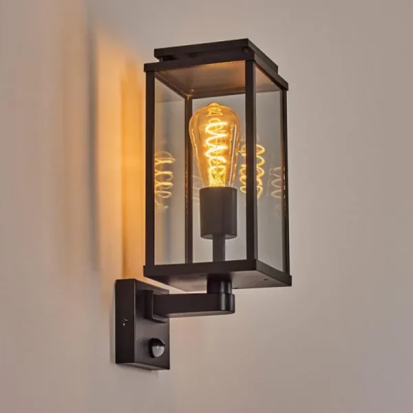 hofstein Cadafaes Lampe murale d´extérieur Noir, 1 lumière, Détecteur de mouvement* Lampes Modernes