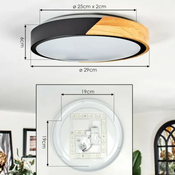 hofstein Cadaixo Plafonnier, Panel LED Écru, Noir, Blanc, 1 lumière* Lampes Modernes