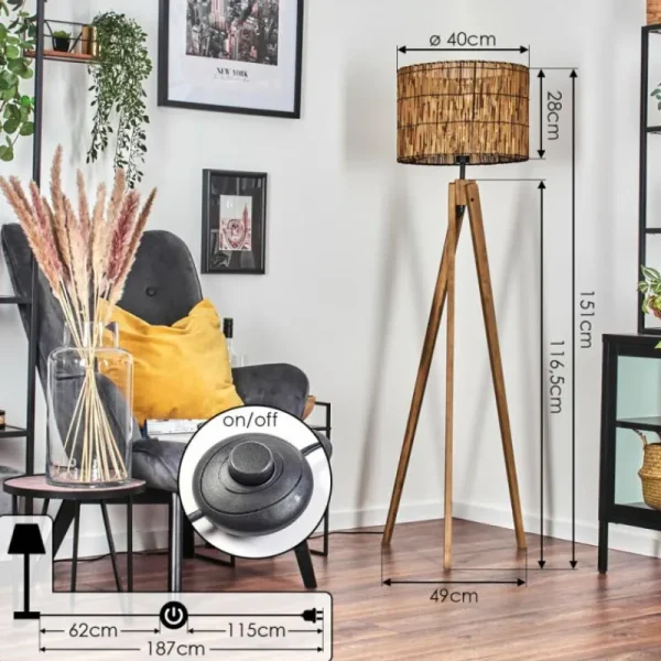 hofstein Cando Lampadaire, Liseuse Écru, 1 lumière* Lampes Modernes