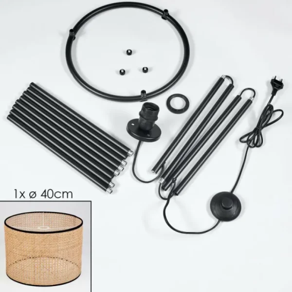 hofstein Cando Lampadaire, Liseuse Noir, 1 lumière* Lampes Modernes