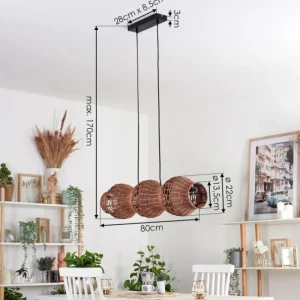 hofstein Cardeira Suspension, Suspension Noir, 3 lumières* Lampes Modernes