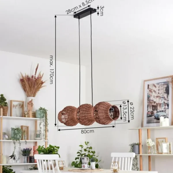 hofstein Cardeira Suspension, Suspension Noir, 3 lumières* Lampes Modernes