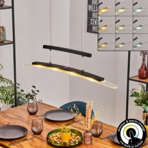 hofstein Casalino Suspension LED Noir, Transparent, 1 lumière* Lampes En Verre