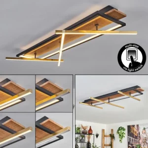 hofstein Cascada Plafonnier LED Laiton, Écru, Noir, 1 lumière* Lampes Modernes