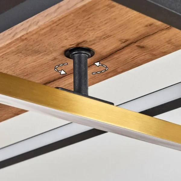 hofstein Cascada Plafonnier LED Laiton, Écru, Noir, 1 lumière* Lampes Modernes