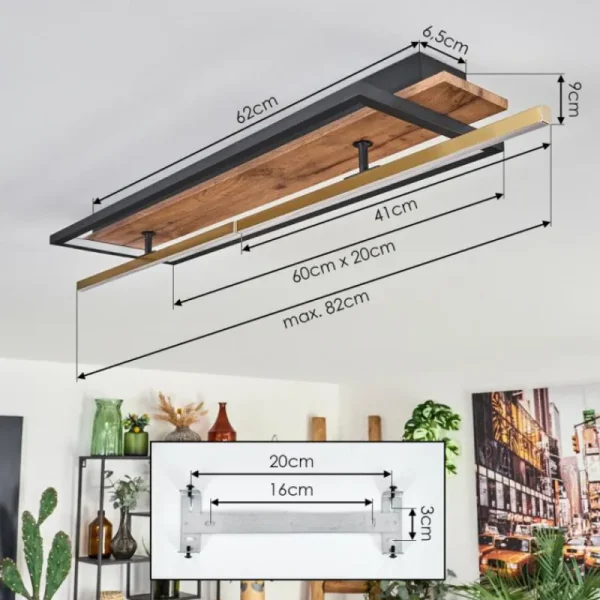 hofstein Cascada Plafonnier LED Laiton, Écru, Noir, 1 lumière* Lampes Modernes