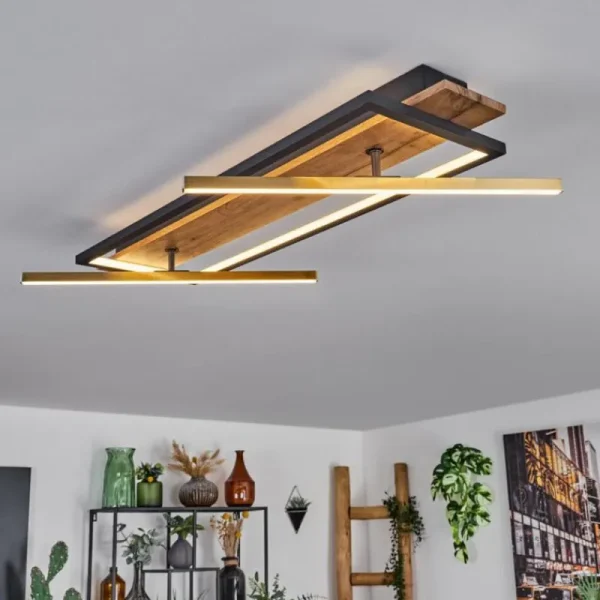 hofstein Cascada Plafonnier LED Laiton, Écru, Noir, 1 lumière* Lampes Modernes