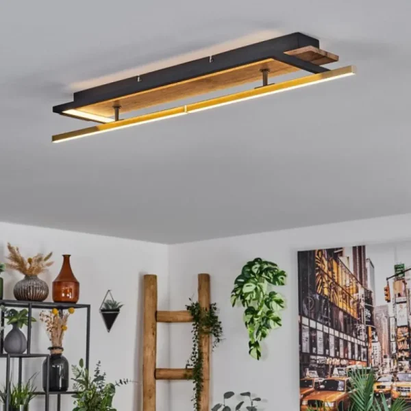 hofstein Cascada Plafonnier LED Laiton, Écru, Noir, 1 lumière* Lampes Modernes